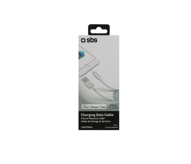 SBS USB-Lightning MFI 1m w otulinie Srebny - 1436401 - zdjęcie 2